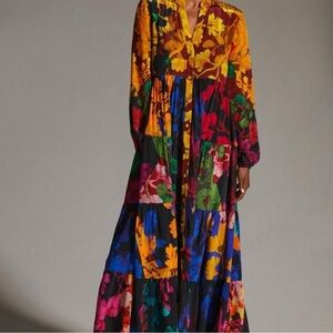 Siddhartha Bansal for Anthropologie - Gorgeous Floral Maxi Dress XS